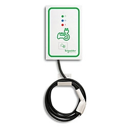This is a photo of a Schneider ev230wsr-r EVlink Residential Wall Mount Car Charging Station