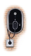 This is a photo of a 30 amp GE Wattstation EVWWR3BWXCGB Car Charging Station - Wi-Fi + LAN