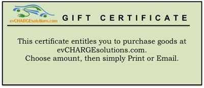 This is a photo of a evchargesolutions gift certificate