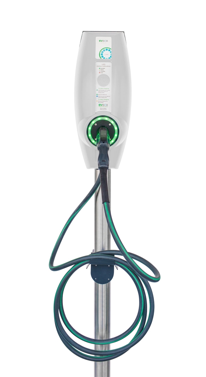 EVBox BusinessLine Unlocked RFID SINGLE Port Pole Mount