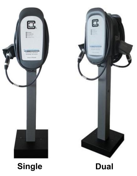 ClipperCreek HCS 40 32 AMP 25 With HCS Pedestal EV Charging