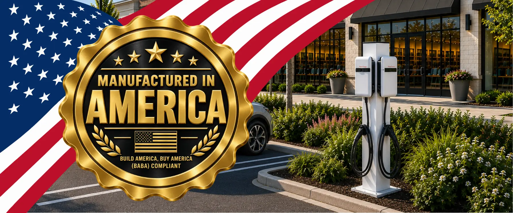 American Made - manufactured in America - BABA compliant - EV charger pedestal