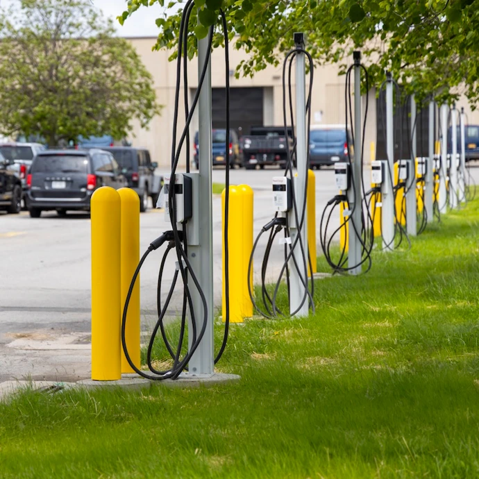 EV Charging with cable management 