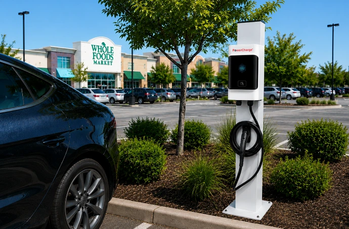 Powercharge EV charger at retailer