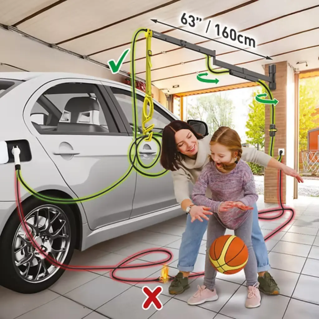 63- inch Protective EV Charging Cable Wall Arm 4.webp