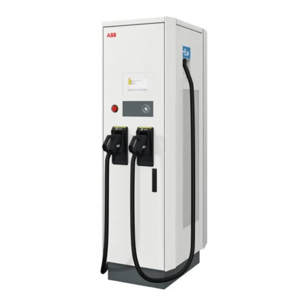 ABB Terra 184 High-Power 180kW DC Fast EV Charger with Dual CCS1 Connectors and 400Amp Cables  