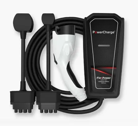 PowerCharge FlexPower Level 1 & 2 EV Charger Dual Voltage 32A 20ft with Cable – Portable