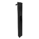 EV Charge Solutions 5"x8"x72" Single SLIM Pedestal with Ratcheting Cable Retrator, Black