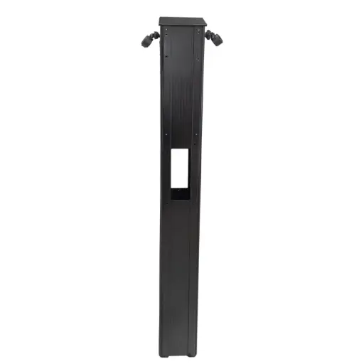 [EVCS-SLIM95D-R-15] EV Charge Solutions 5"x8"x95" Dual SLIM Pedestal with Ratcheting Cable Retrators, Black