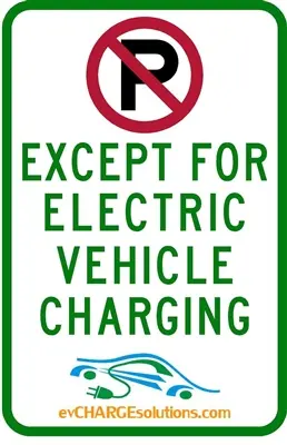 [EVCS-SIGN-A-01] EVCS 12x18" Aluminum Parking Sign - "No Parking Except for Electric Vehicle Charging"