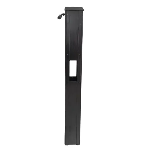 [EVCS-SLIM95S-R-15] EV Charge Solutions 5"x8"x95" Single SLIM Pedestal with Ratcheting Cable Retrator, Black